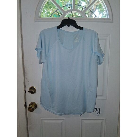 T-Shirt Hush Aqua Blue Tek Gear Performance Dry Tek Tee XL 14 Women's - Picture 2 of 6